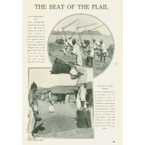  1914 Flailing Winnowing Straw in Korea 