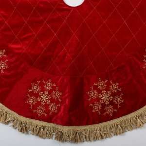  54 Gold Damask and Snowflake Christmas Tree Skirt