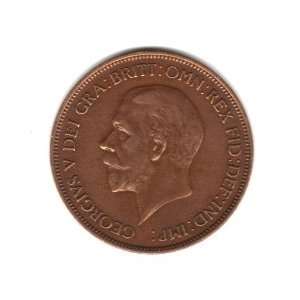  1935 U.K. Great Britain England Large Penny Coin KM#838 