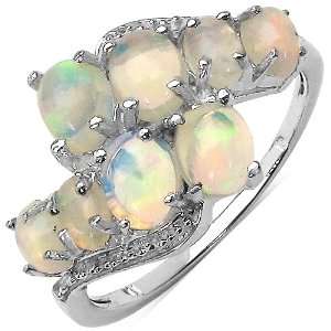  1.30 Carat Genuine Opal Sterling Silver Ring Jewelry