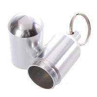 Alloy Pill Shaped Storage small item Pill Box Bottle case Container 