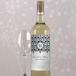  Lavish Monogram Wine Label   Periwinkle