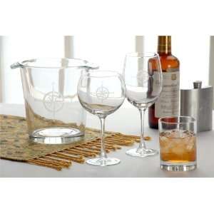    Compass Rose Set Of 4 Balloon Wine Goblets