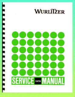 Wurlitzer 1978 Models Jukebox Service & Parts Manual  