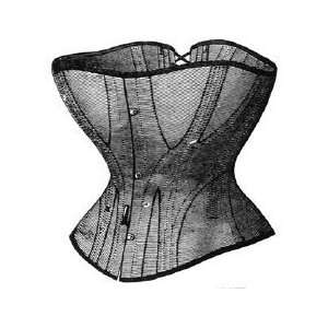  1868 Corset of Brown Drilling Pattern   Multi size   33 38 
