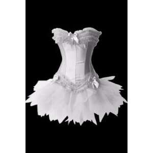   Strapless Burlesque Snow White Jacquard Corset Dress 