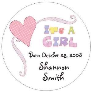 Wedding Favors Its a Girl Heart Announcement Design Personalized 