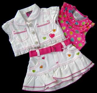 2B REAL 3PCS DNM SKIRT SET SIZES 2T,3T,4T NWT  