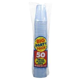  Pastel Blue Big Party Pack   16 oz. Plastic Cups (50 count 