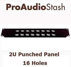 19 Inch 2U Neutrik Punched Rack Panel 19 16 holes XLR  