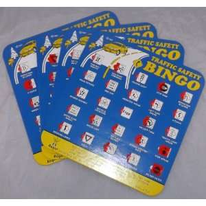 Blue Traffic Safety Backseat Bingo Pack of 4 Unique Bingo Cards (Great 