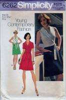 Vtg 70s Pattern Misses Short Front Wrap Dress Size 10  