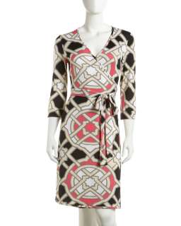 JB by Julie Brown Stained Glass Print Wrap Dress  
