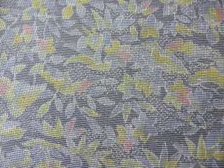 Navy Gray Silk Kimono Fabric Bolt w/Bamboo, Momiji E158  