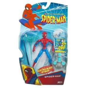  Spiderman Animated Action Figure   Electro Blast Attack 