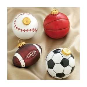 Club Pack of 24 Soccer, Baseball, Football, Basketball Glass Christmas 