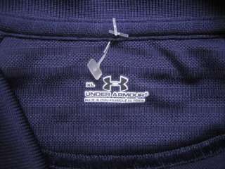 UNDER ARMOUR Heat Gear golf polo shirt men XL Navy Blue  