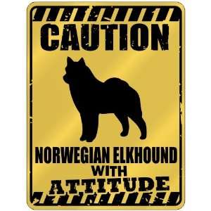  New  Caution  Norwegian Elkhound With Attitude  Parking 