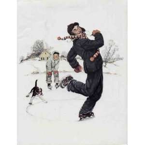   Me painted by Norman Rockwell in Winter, 1948, Art Book Print, A2462