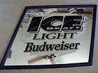 Rare 1994 Budweiser Ice Draft Light Mirror Sign   20.5
