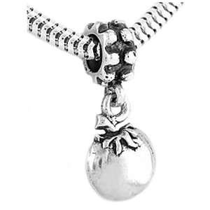  Silver One Sided Fruit of the Spirit Tomato Dangle Bead Jewelry