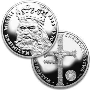   King Kazimierz III Wielki   925pf Silver Medal Patio, Lawn & Garden
