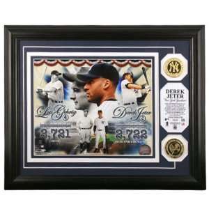 New York Yankees Derek Jeter and Lou Gehrig Hit Record Limited Edition 