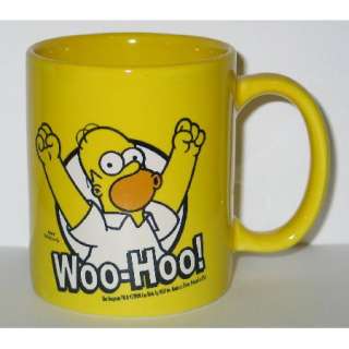The Simpsons Homer Saying Woo Hoo Illustrated Ceramic Coffee Mug, NEW 