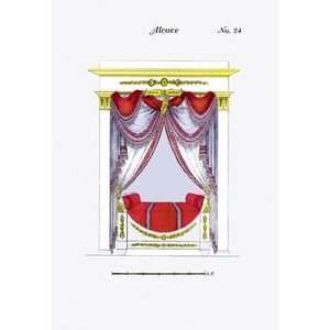  French Empire Alcove Bed No. 24   12x18 Framed Print in 