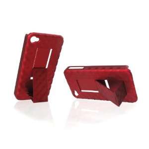   Apple iPhone 4/4S Shell with Kickstand Red (Bulk) Electronics