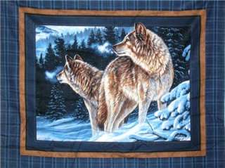 New Wolf Wolves Winter Wild Animals Fabric Wall Panel  