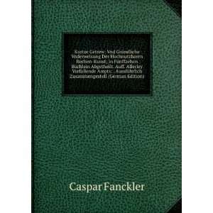   (German Edition) (9785875810985) Caspar Fanckler Books