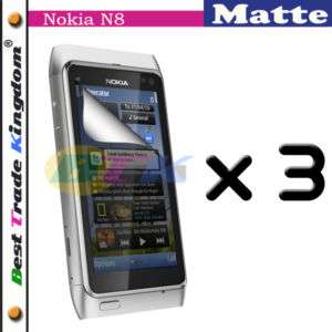 3x Matte Anti Glare LCD Screen Protector Film for Nokia N8 Vasco 