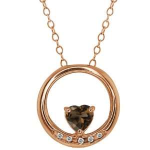   Shape Brown Smoky Quartz and Topaz Gold Plated Silver Pendant Jewelry