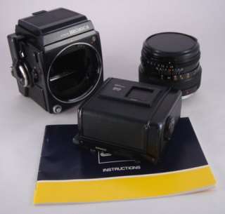 BRONICA 6X6 SQ A CAMERA WLF 80MM PS LENS 120 BACK EXC++  
