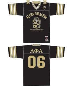 Alpha Phi Alpha Black Football Jersey S,M,,4X,5X L/S  