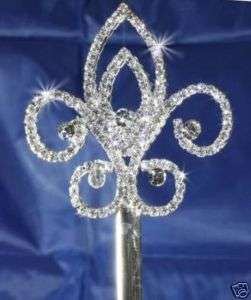 QUINCEANERA FLEUR DE LIS SWEET 15 SILVER SCEPTER  