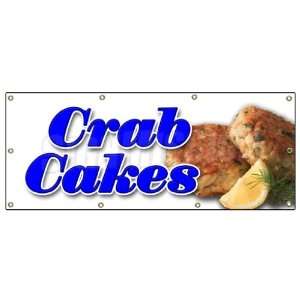  36x96 CRAB CAKES BANNER SIGN crabs cake maryland seafood 