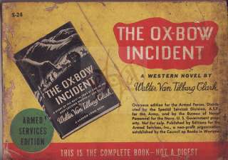 WW2 Armed Services Edition THE OX BOW INCIDENT W. Clark  
