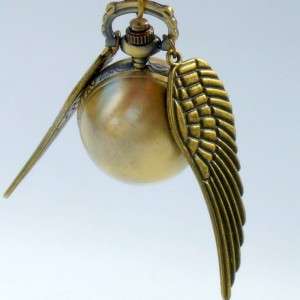Steampunk Harry Potter Golden snitch WATCH necklace  