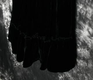 Long Black Ruffled Velvet Witchy Goth Skirt 20W 1X  