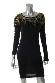 FAMOUS CATALOG Moda Black Versatile Dress Knit Embellished S  