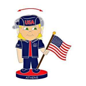 com Athens Olympics USA House Female Bobble Head Pin   Limited 2,004 