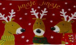 Holiday Door Mat Christmas Reindeer Throw Accent Rug  