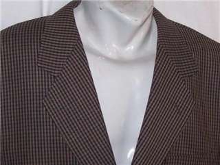 42S Umberto NAVY BLUE BROWN TWEED 100% WOOL sport coat suit blazer 