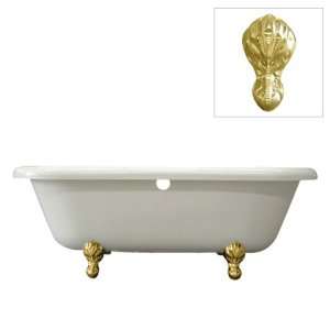   Tub with Polished Brass Constantine Lion Feet, White