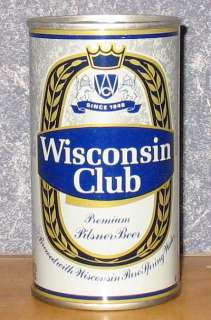 Wisconsin Club Straight Steel Beer Can  