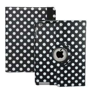 Black and White Polka Dot Pattern PU Leather Case For iPad 3 and iPad 