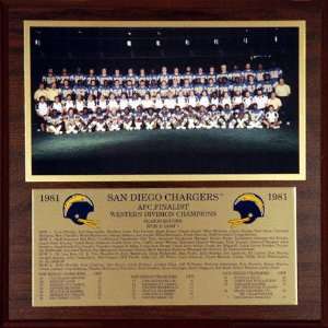  San Diego Chargers 1981 AFC Champions Healy Plaque Sports 