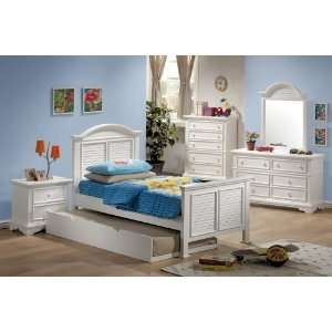   White Bedroom Set(Twin Bed, Nightstand, Dresser)